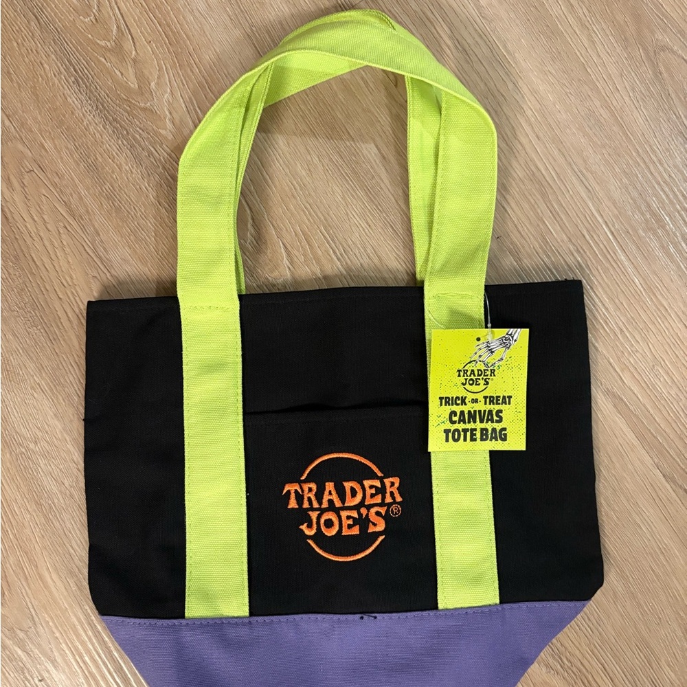 Trader Joe's Mini Canvas Tote Bag Halloween Edition - New With Tags! - Picture 1 of 2